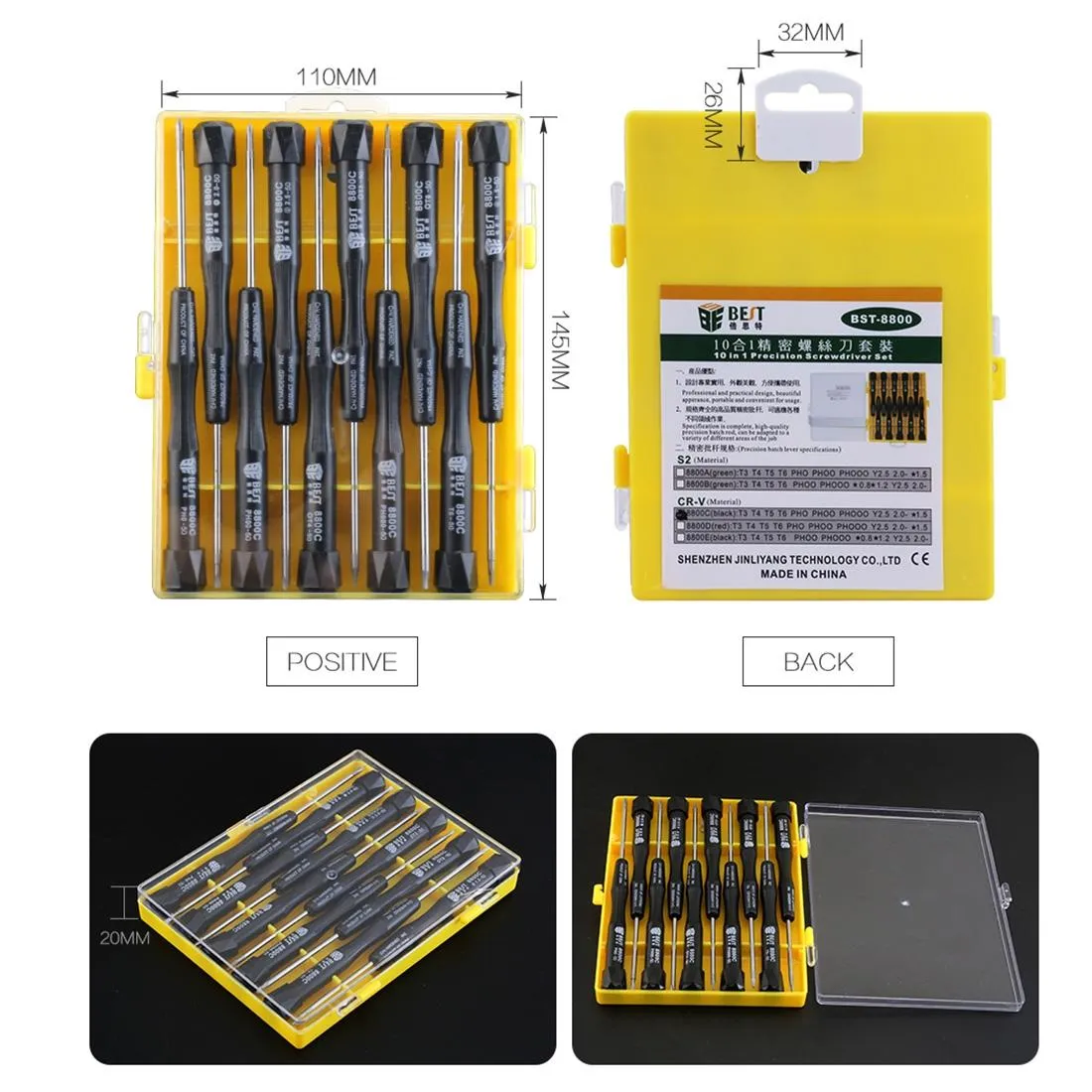 10-piece Precision Magnetic Screwdriver Set for Best Bst 8800e Repair