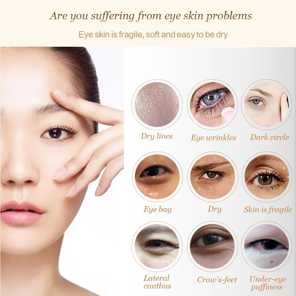 24K 30 Pcs Collagen Gold Eye Mask Golden Crystal Patches 30 pack