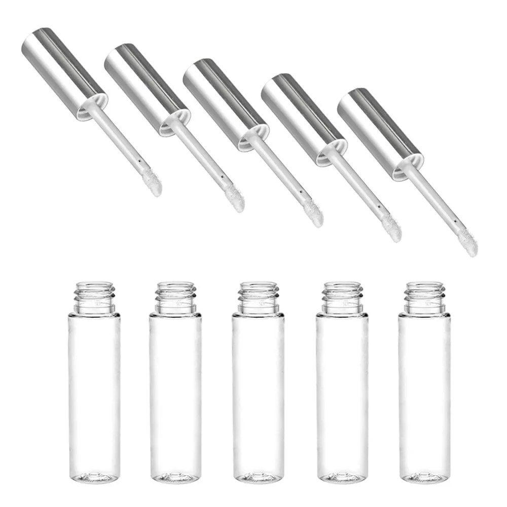 5 Empty PET Clear Lip Gloss Bottle 8ML Tube Balm Container Stopper Not Included
