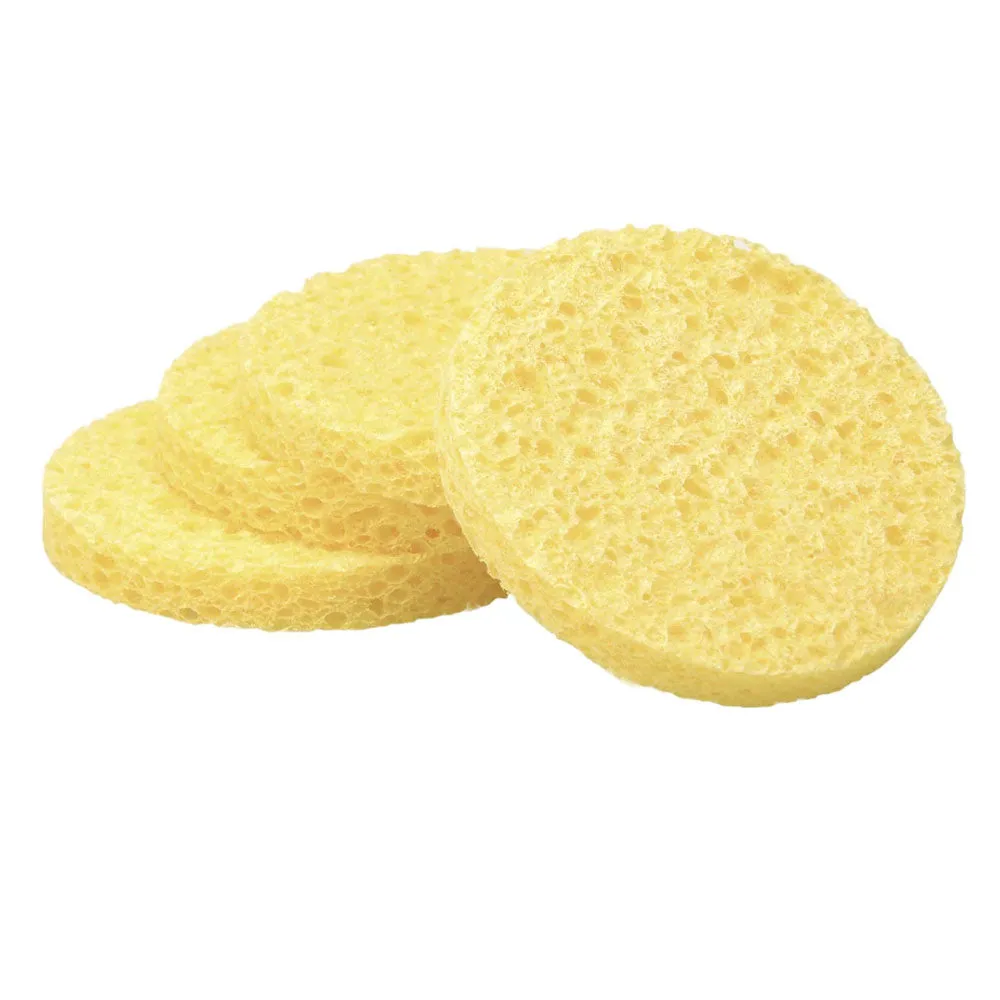 50 Pc Exfoliating Facial Sponges Face Wash Cellulose Scrubber Pads Cleansing Spa