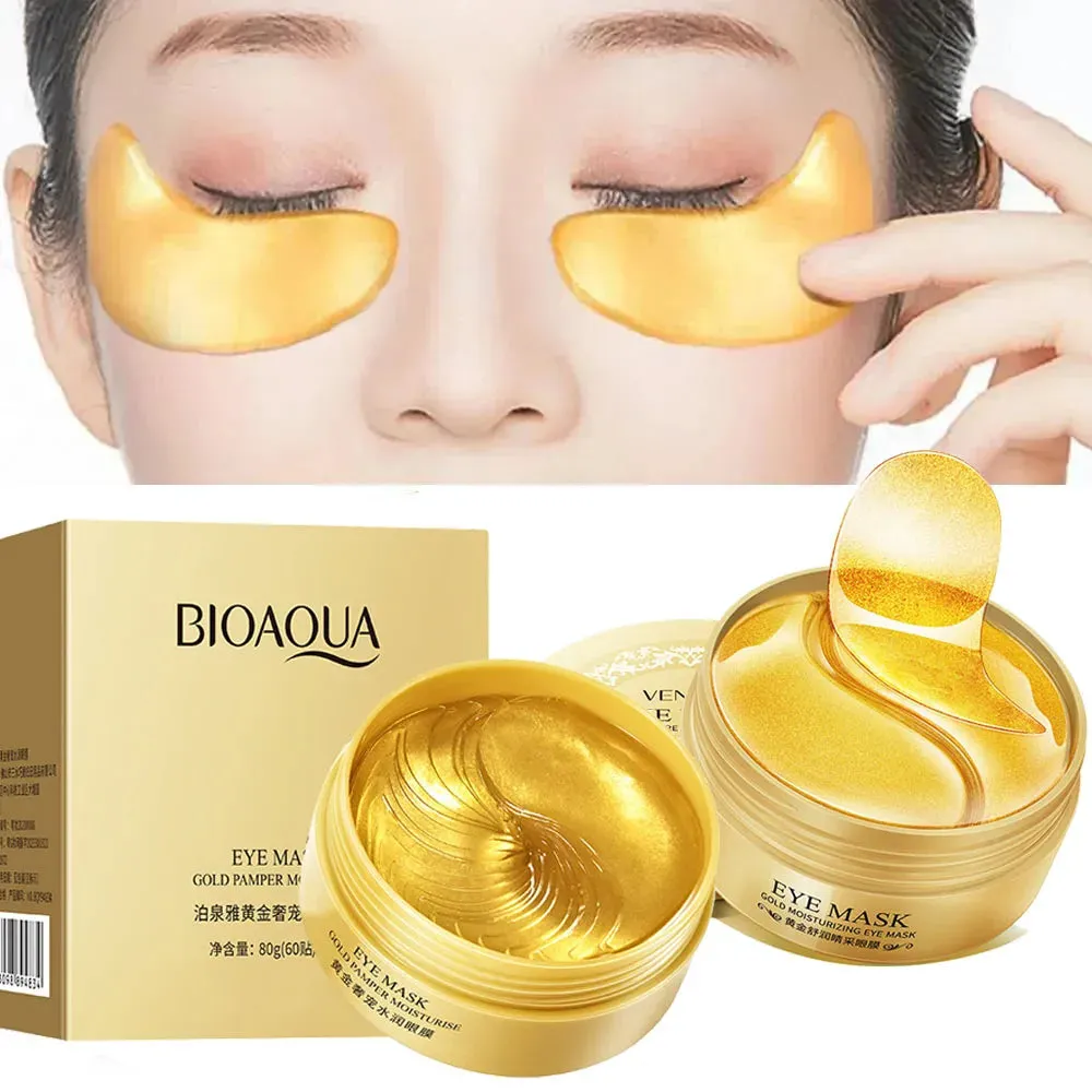 60 Piece Gold Crystal Collagen Eye Mask For Moisturizing & Firming