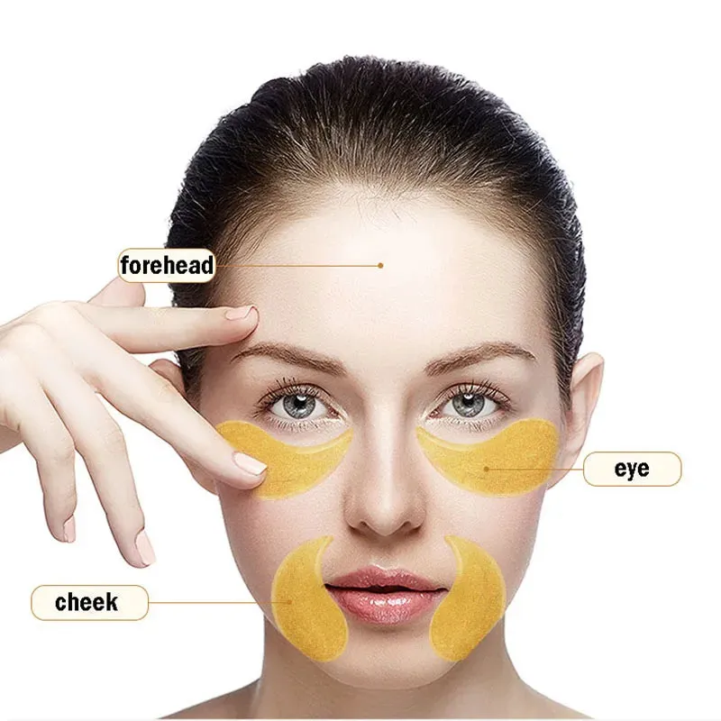 60 Piece Gold Crystal Collagen Eye Mask For Moisturizing & Firming