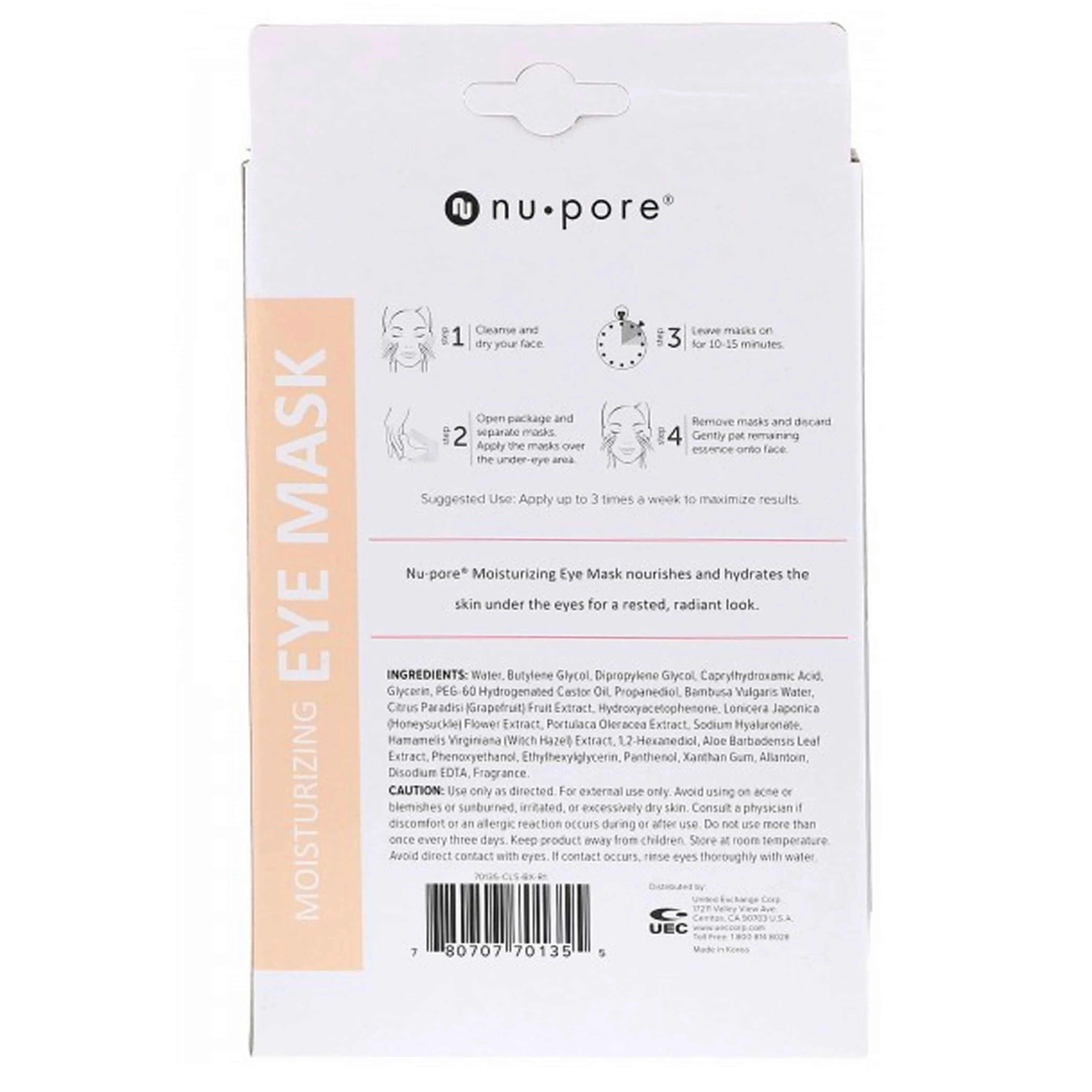8 Strips Nu-Pore Eye Moisturizing Mask Anti Age Wrinkle Revitalizing Gel Patches