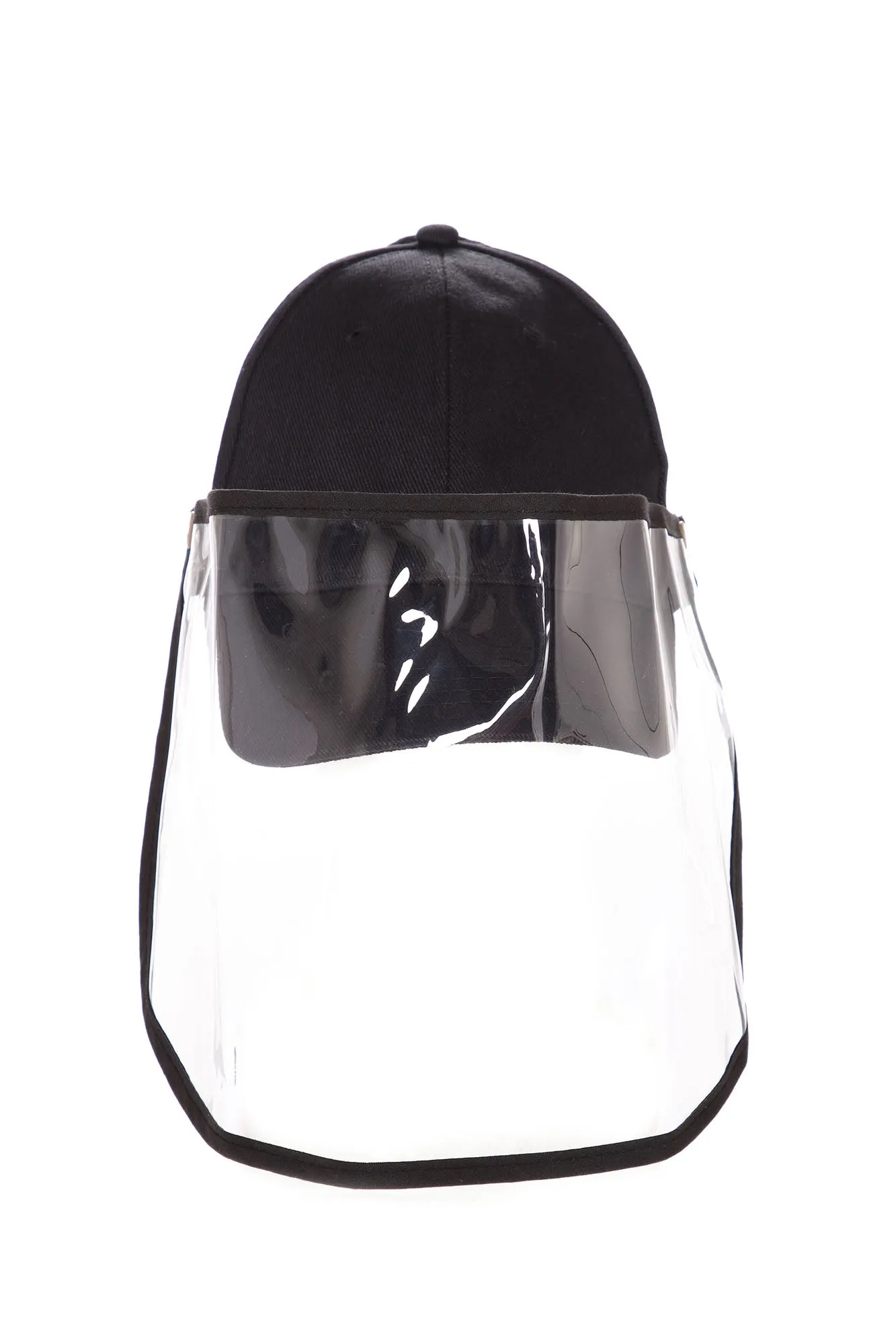 Baseball Cap Face Shield - Black