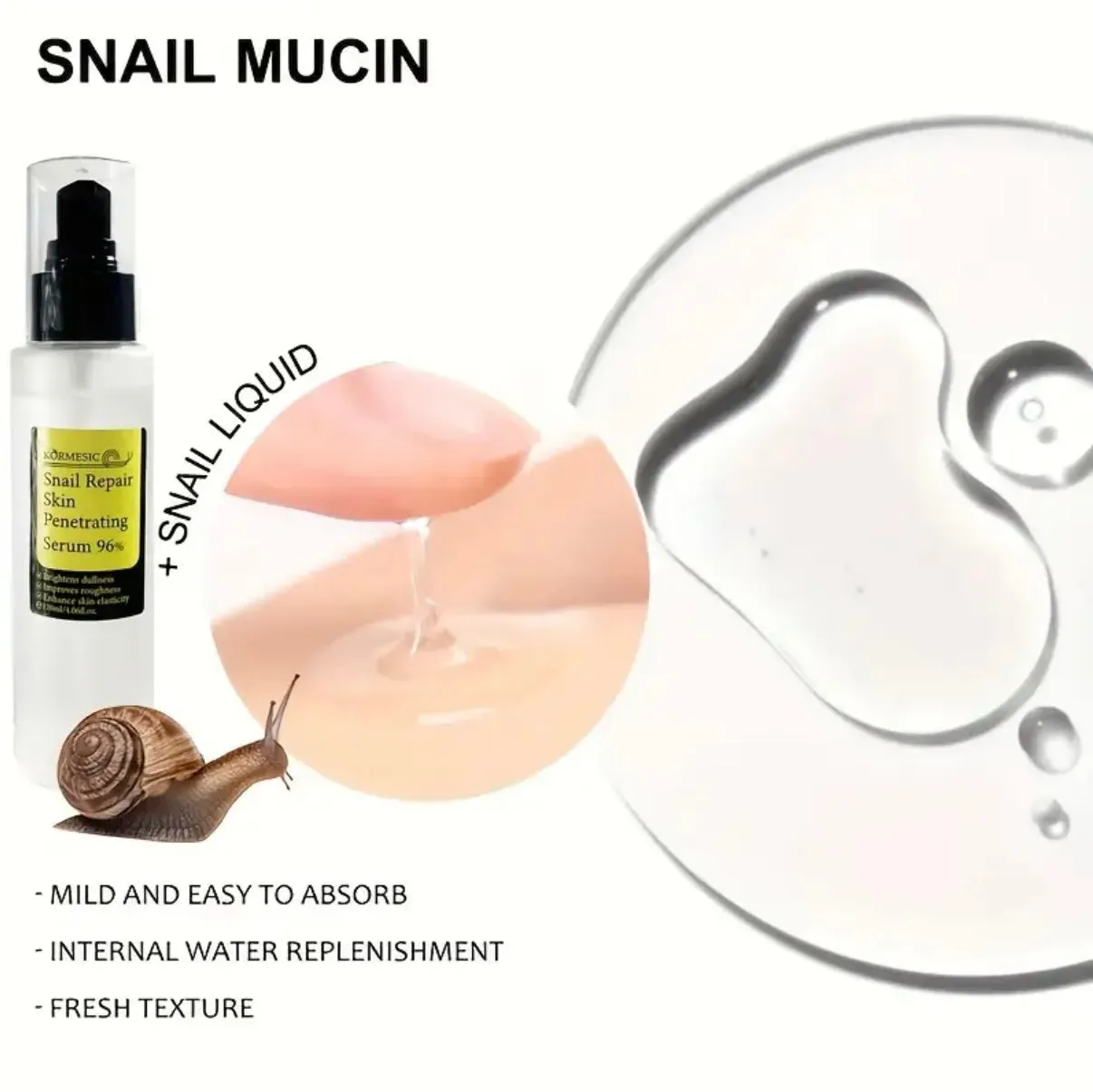 Clinical Grade Korean Skincare- 96% Snail Mucin- Our Best Selling Serum