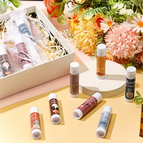 Dansib Mental Health Awareness Gifts Lip Balm Bulk Inspirational Lip Balm with Positive Daily Affirmation Cards Self Care Gifts Gifts for Women Men Stress Relief Family Reunion Favor(10 Sets)