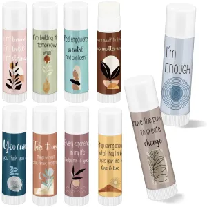 Dansib Mental Health Awareness Gifts Lip Balm Bulk Inspirational Lip Balm with Positive Daily Affirmation Cards Self Care Gifts Gifts for Women Men Stress Relief Family Reunion Favor(100 Sets)
