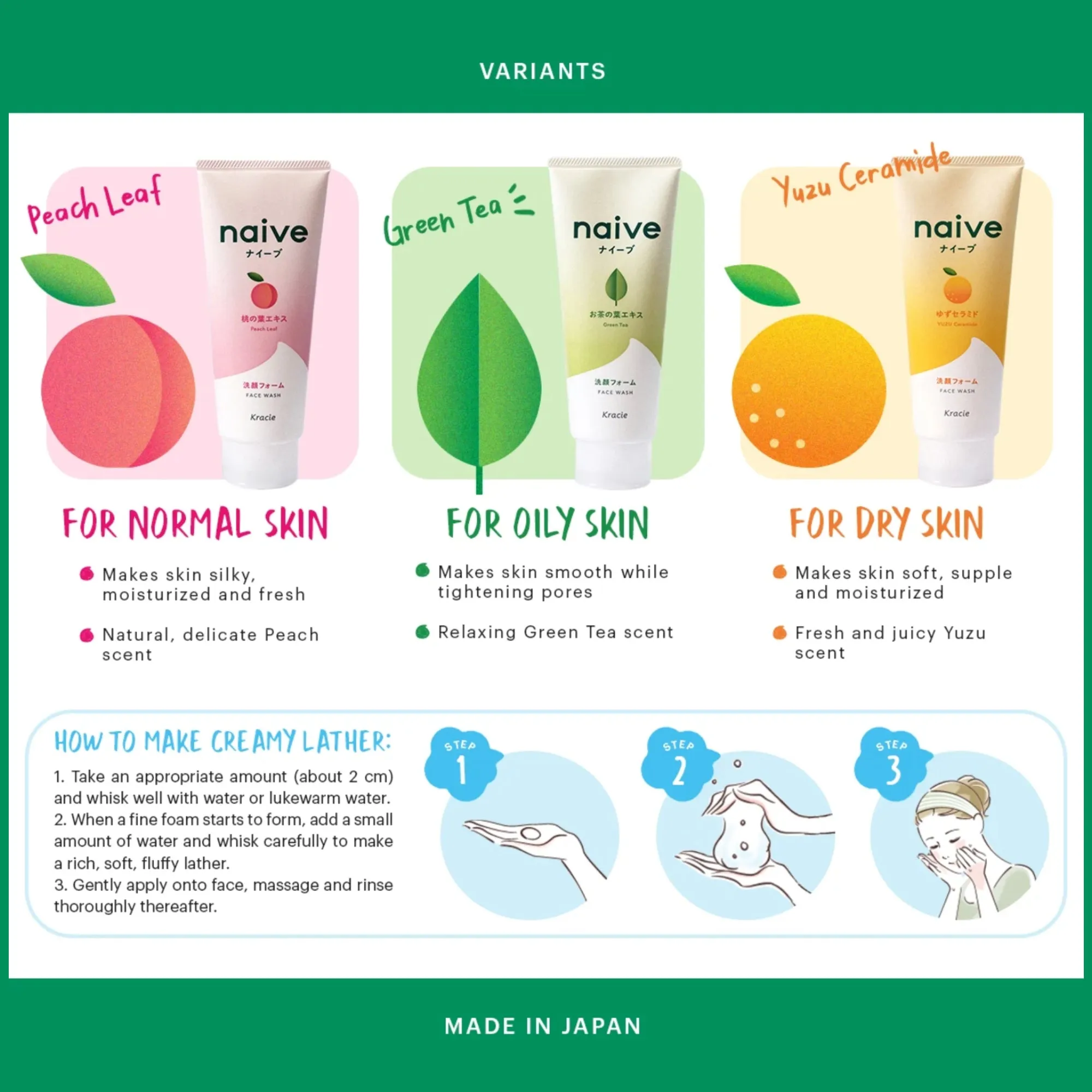 NAIVE Green Tea Foaming Face Wash