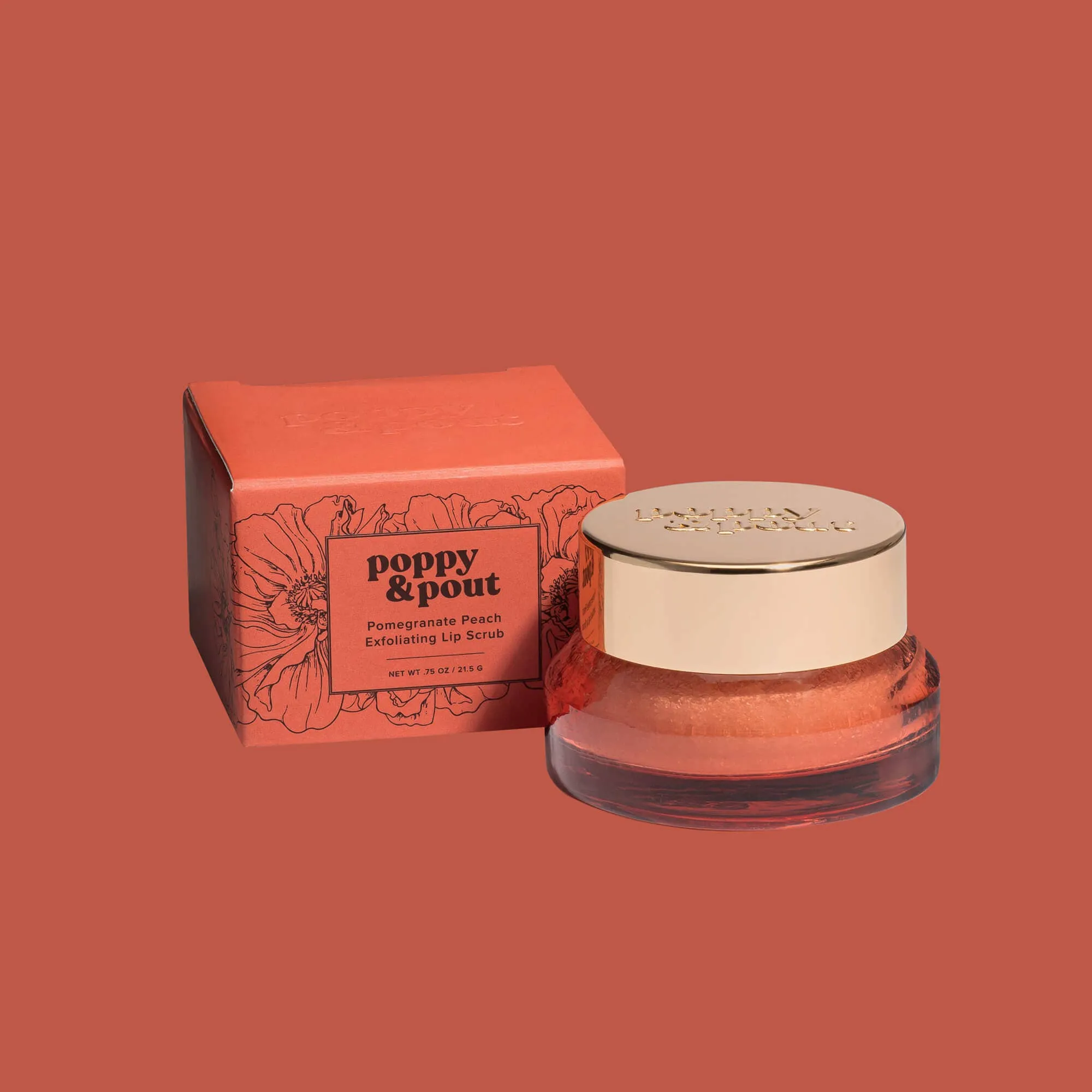 Poppy & Pout Lip Scrub - Pomegranate Peach